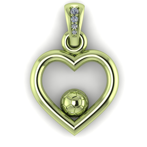 Soccer Ball Heart Pendant Necklace Charm Bracelet Jewelry 3D print model_11