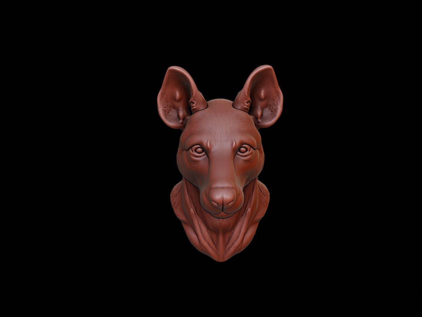 Hyena Animal Bust 3D print model_2