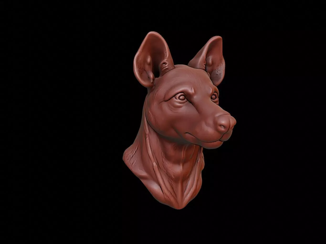 Hyena Animal Bust 3D print model_0