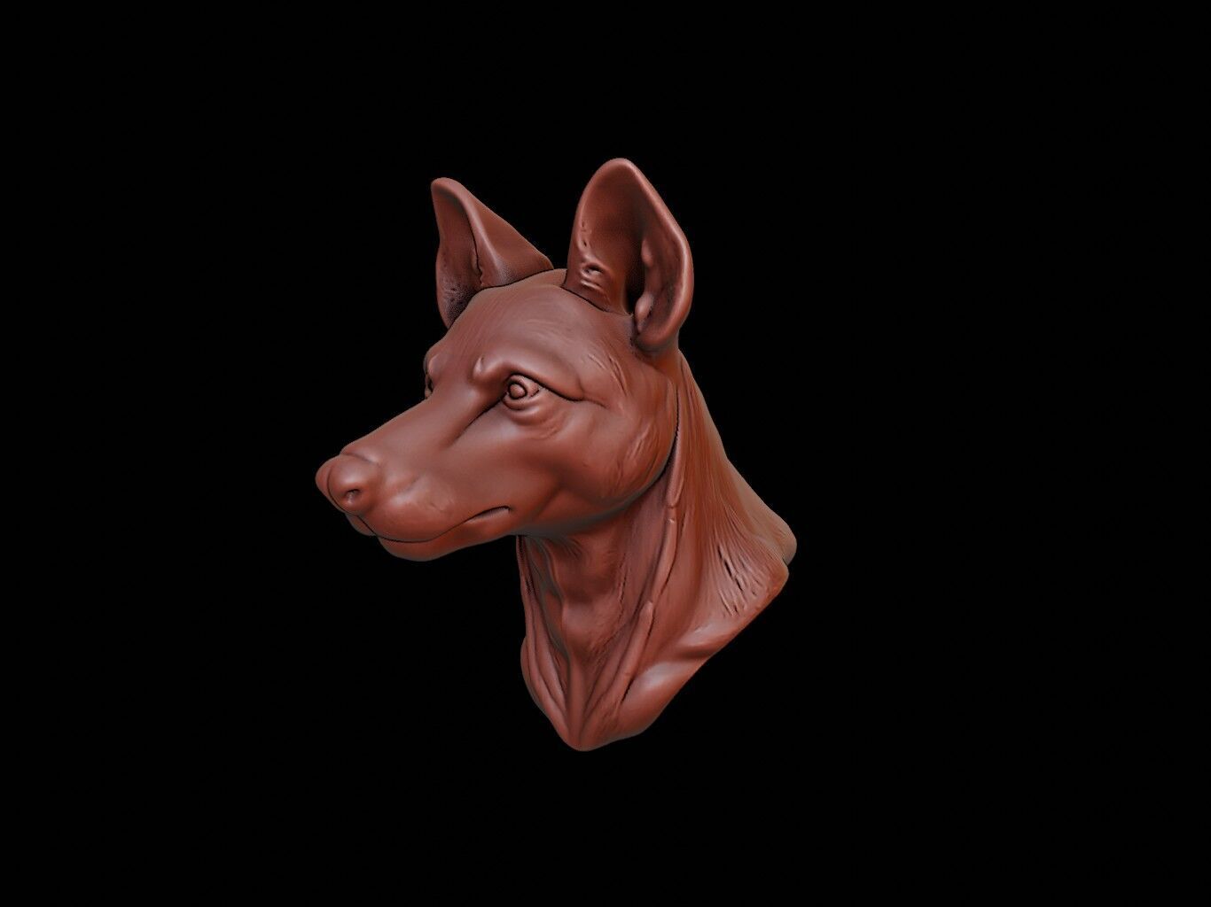 Hyena Animal Bust 3D print model_1