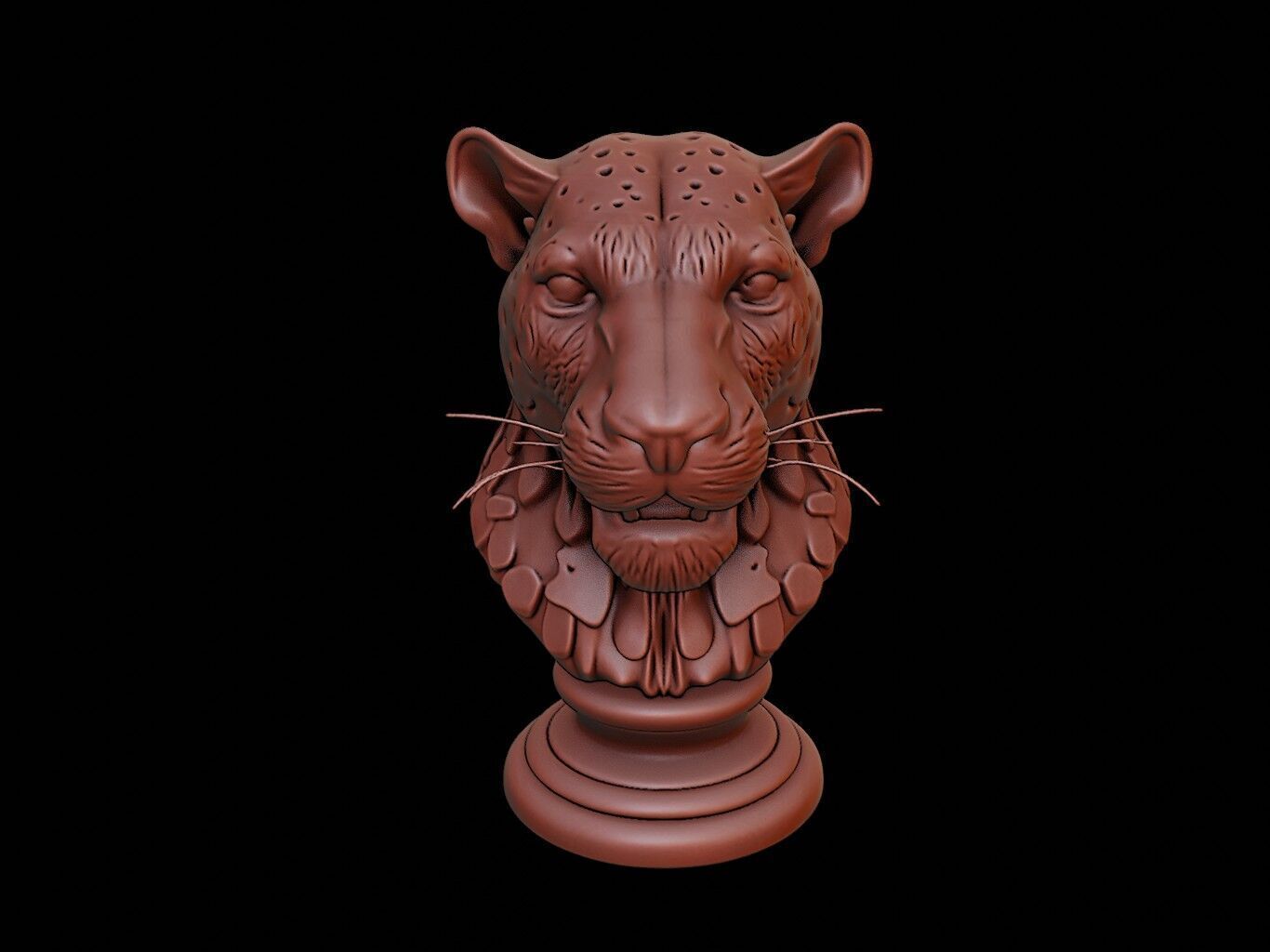 Jaguar Animal Bust 3D print model_2