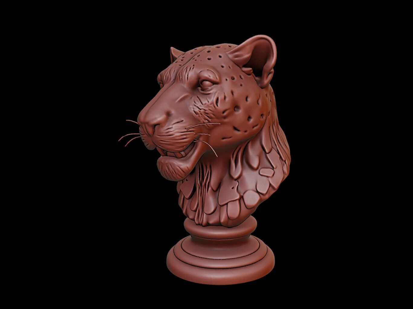 Jaguar Animal Bust 3D print model_1