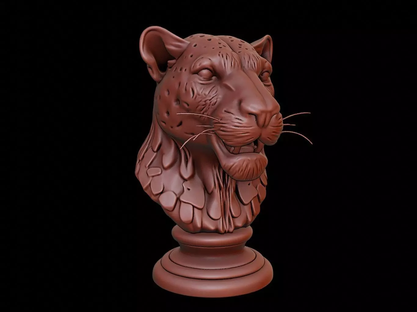 Jaguar Animal Bust 3D print model_0