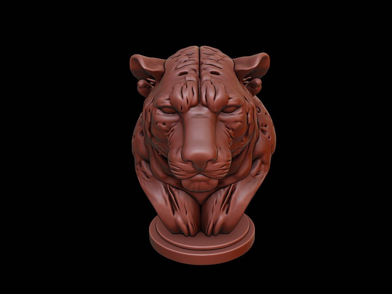 Jaguar Animal Bust 3D print model_2