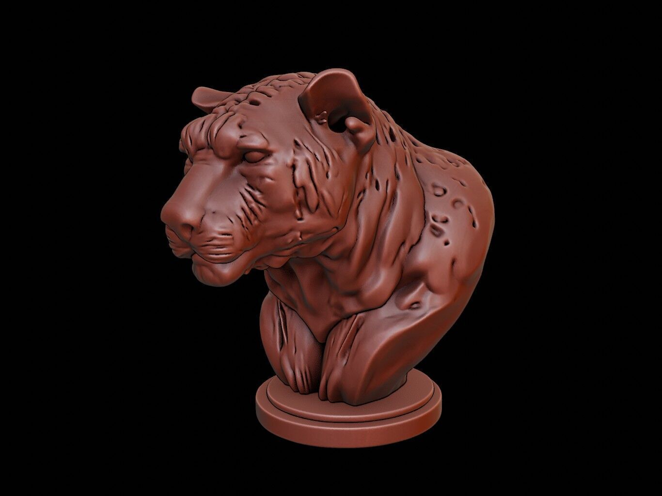 Jaguar Animal Bust 3D print model_1