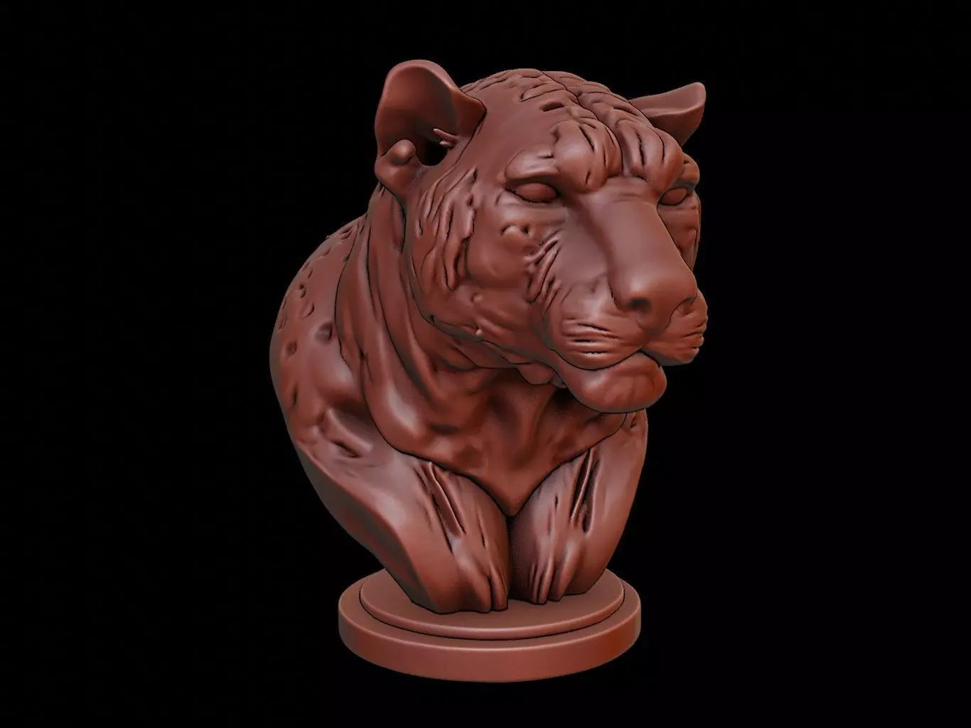 Jaguar Animal Bust 3D print model_0