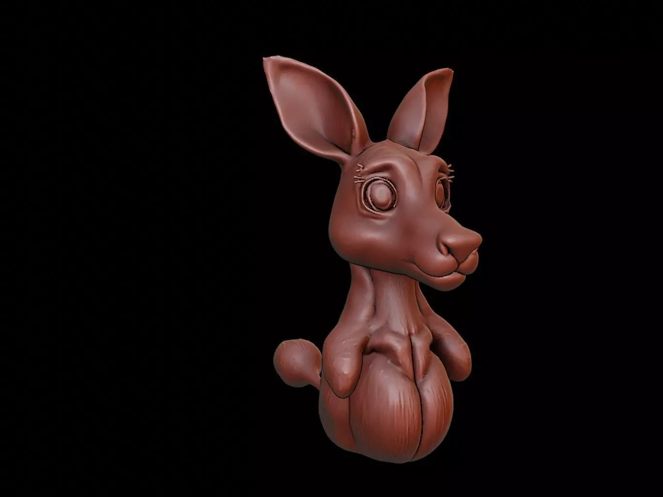 Kangaroo Animal Bust 3D print model_0