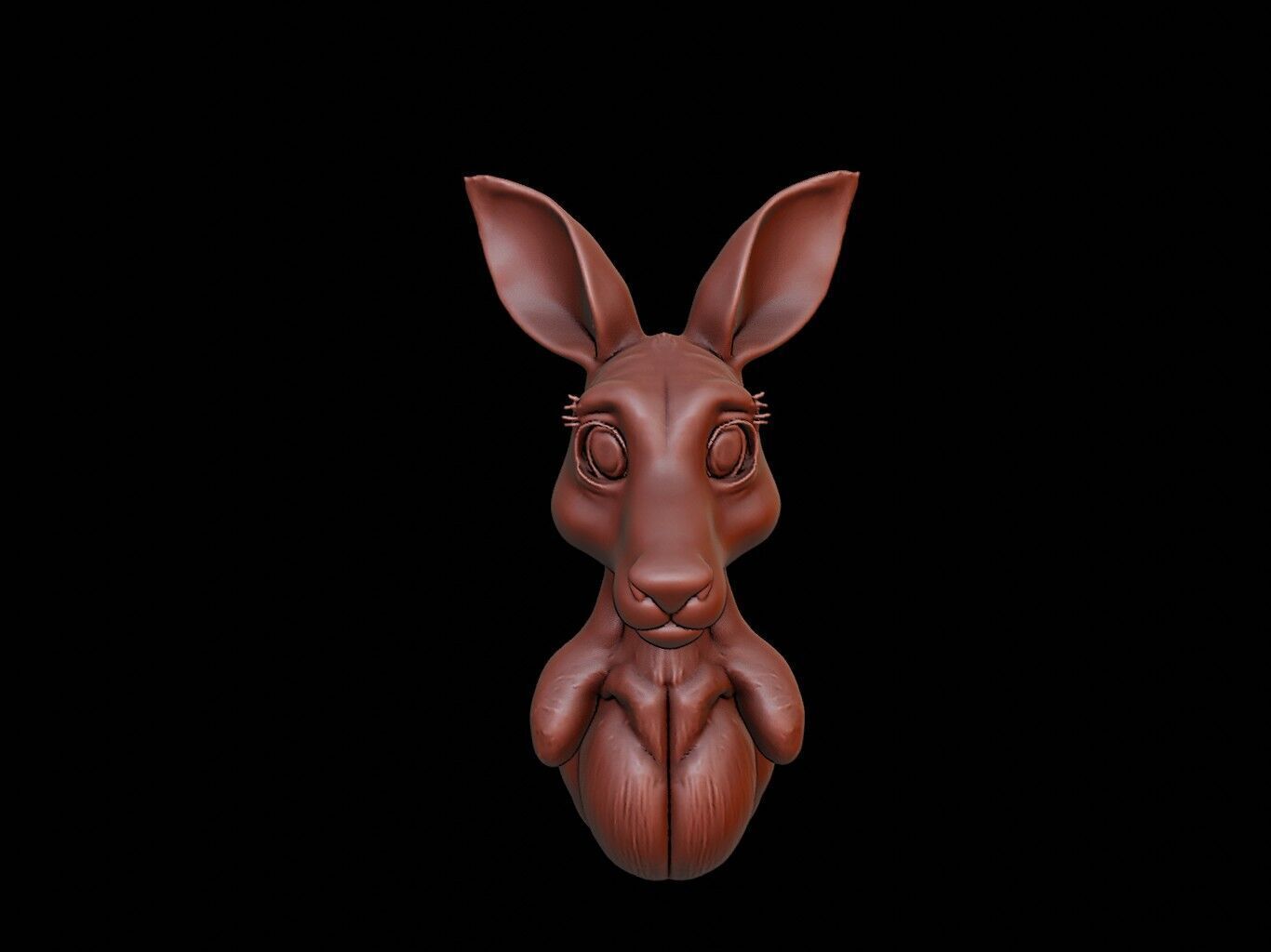 Kangaroo Animal Bust 3D print model_2