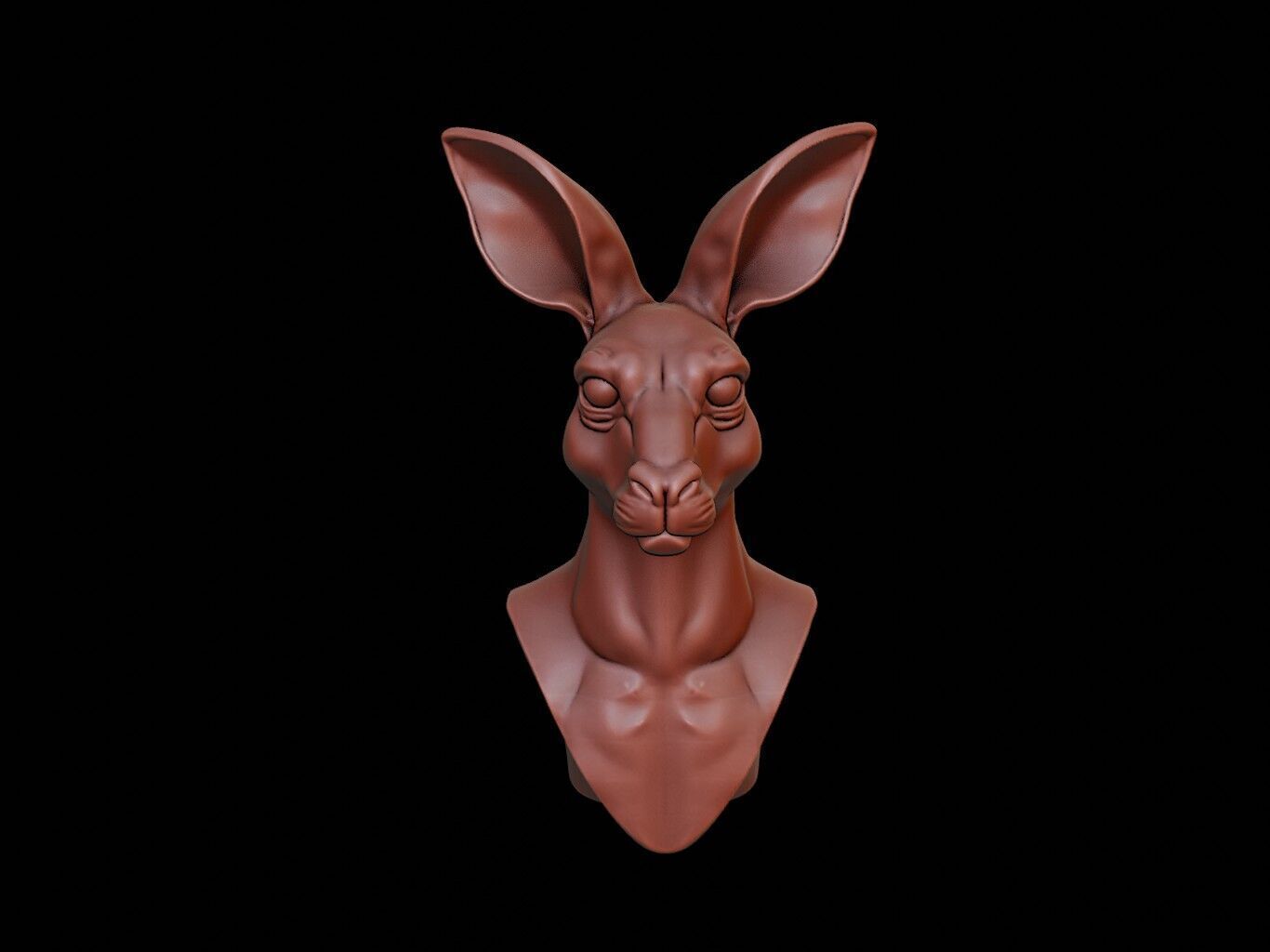 Kangaroo Animal Bust 3D print model_2