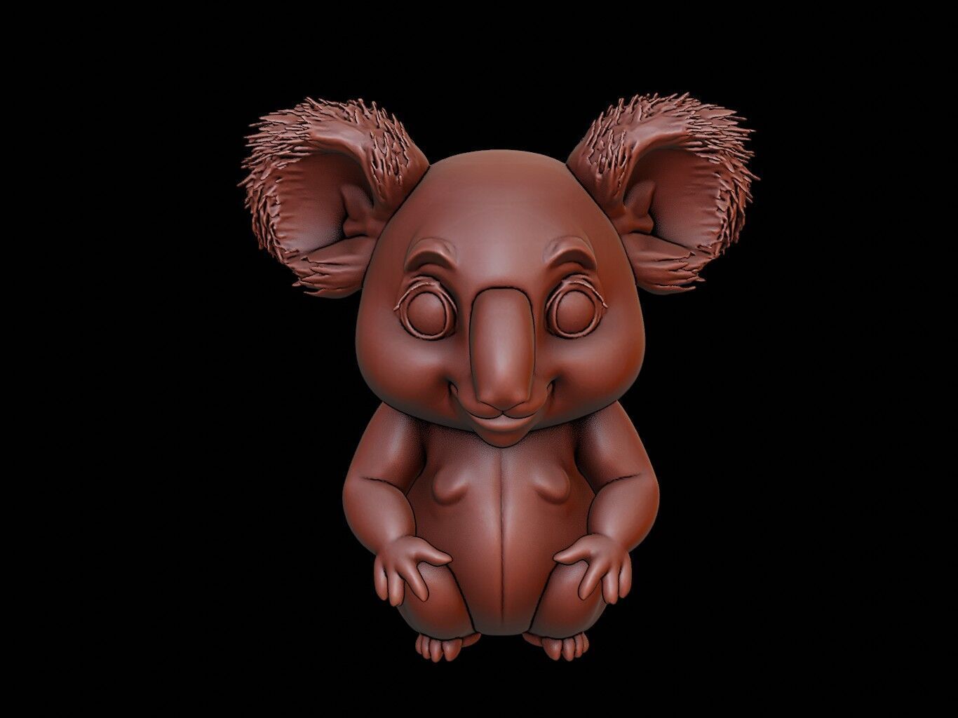 Koala Animal Bust 3D print model_2