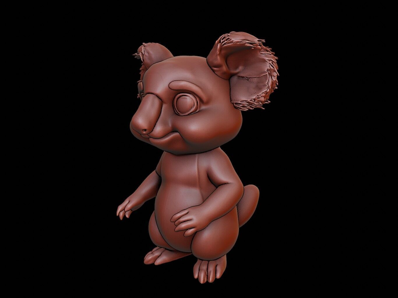 Koala Animal Bust 3D print model_1