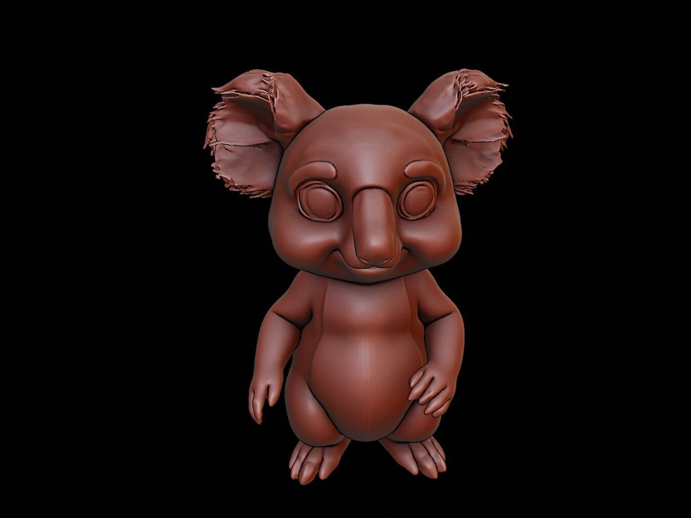 Koala Animal Bust 3D print model_2
