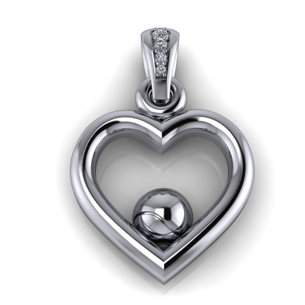 Tennis Ball  Heart Pendant Jewelry 3D print model_3