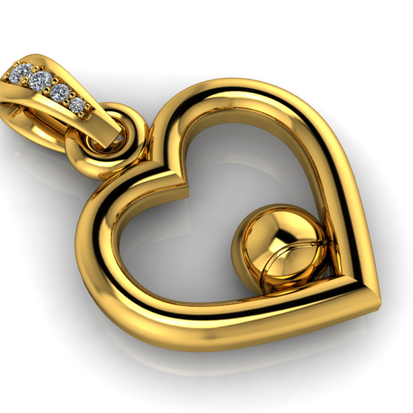Tennis Ball  Heart Pendant Jewelry 3D print model_0