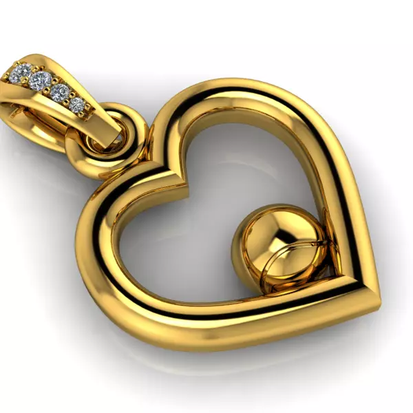 Tennis Ball  Heart Pendant Jewelry 3D print model_0