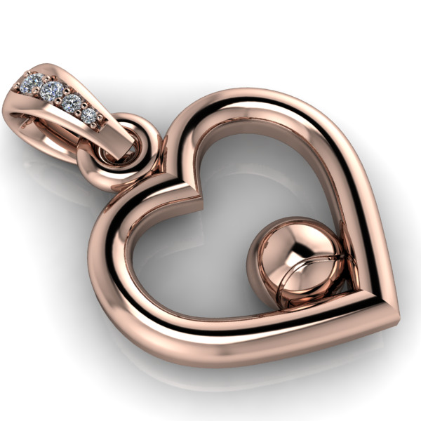 Tennis Ball  Heart Pendant Jewelry 3D print model_2