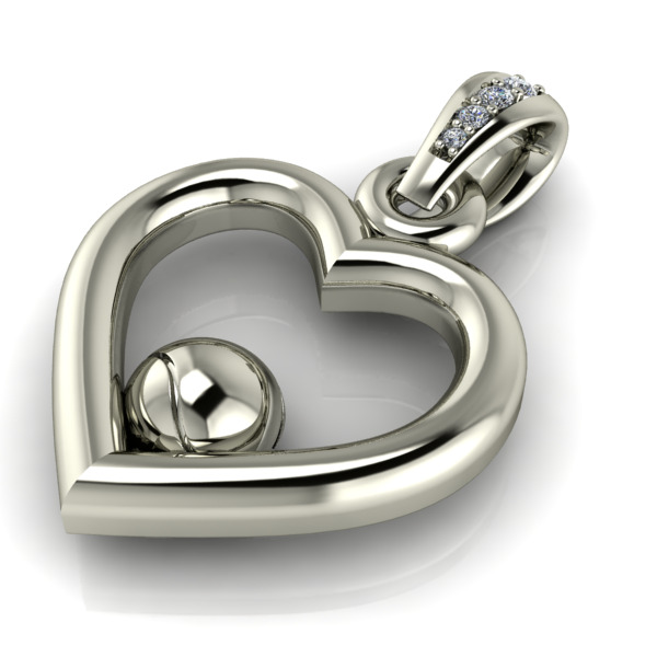 Tennis Ball  Heart Pendant Jewelry 3D print model_8