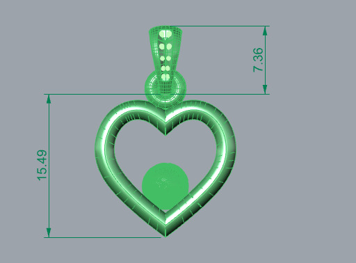 Tennis Ball  Heart Pendant Jewelry 3D print model_11