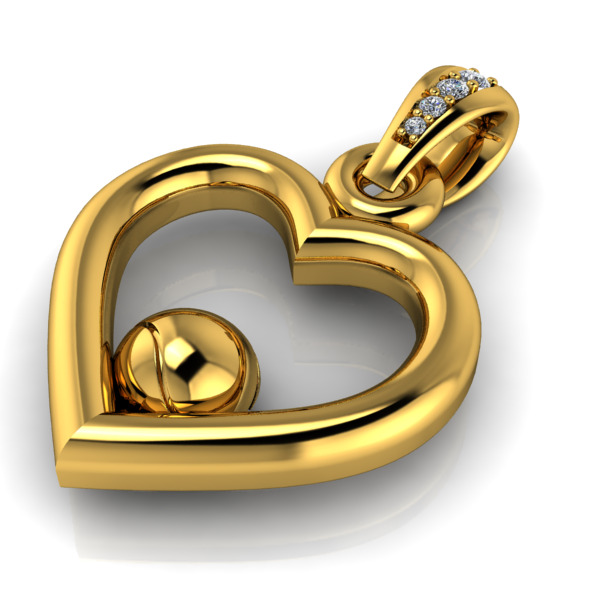 Tennis Ball  Heart Pendant Jewelry 3D print model_7