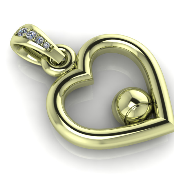 Tennis Ball  Heart Pendant Jewelry 3D print model_6
