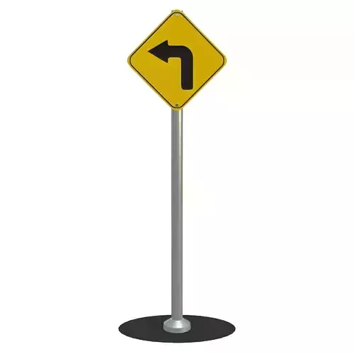 Sharp Turn Traffic Sign 3D model