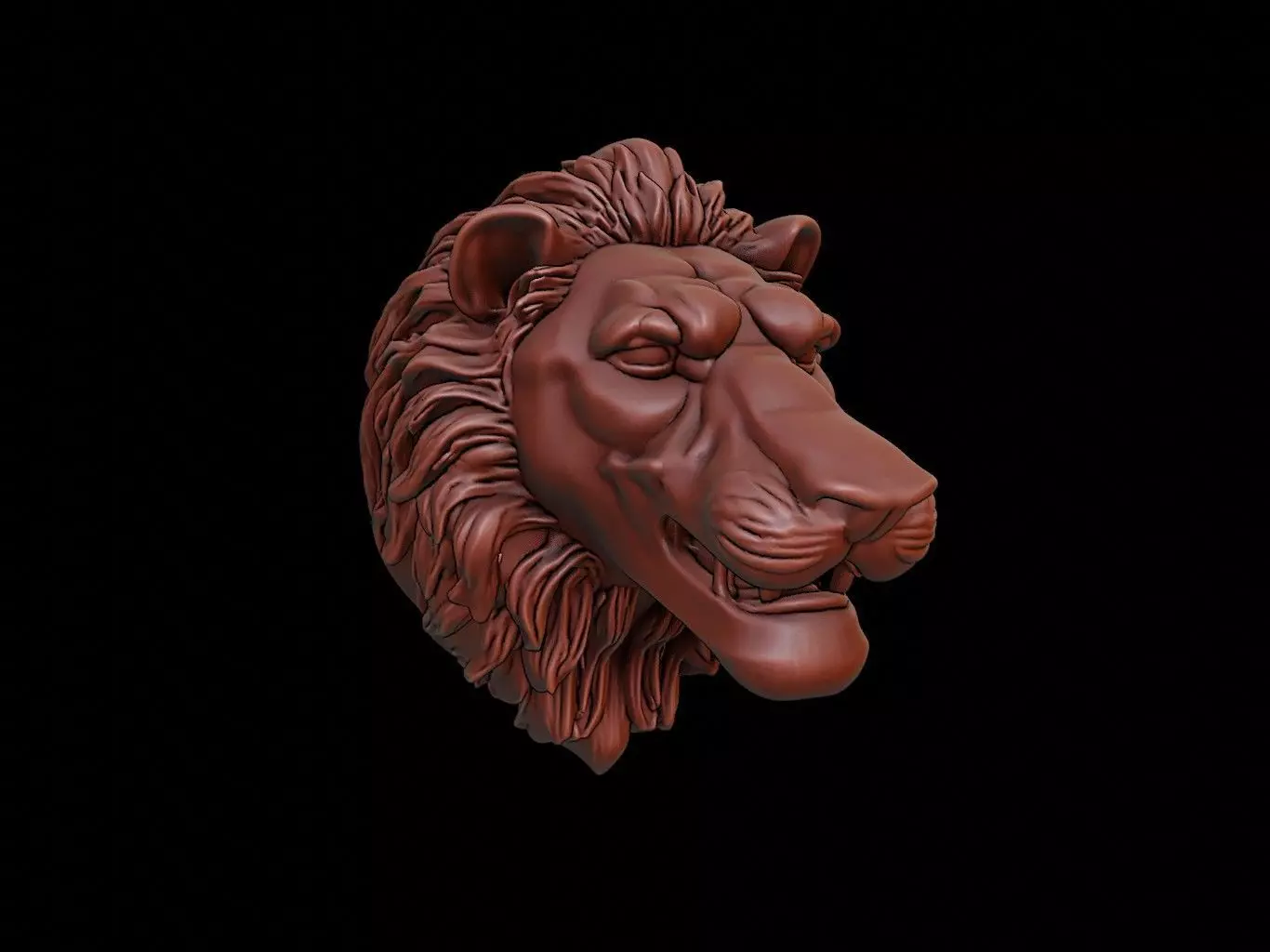 Lion Animal Bust 3D print model_0