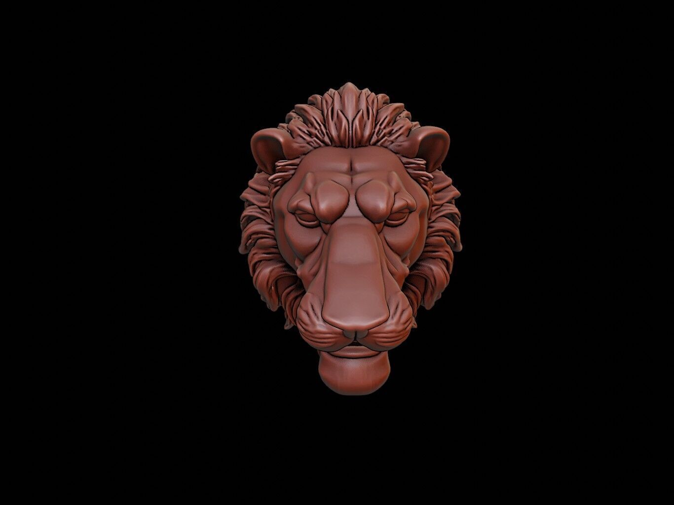 Lion Animal Bust 3D print model_2
