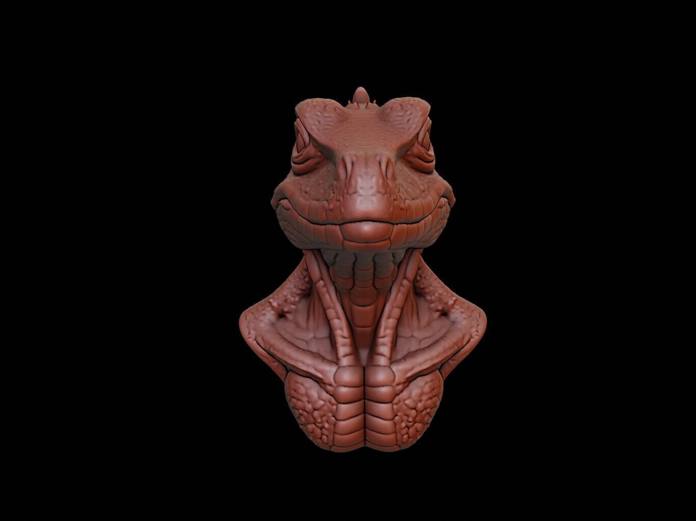 Lizard Animal Bust 3D print model_2