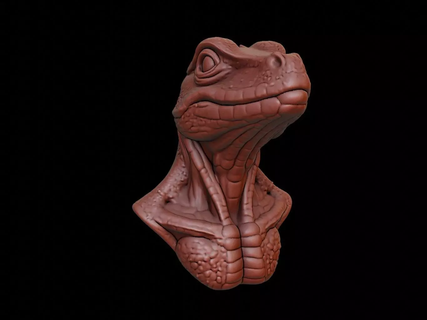Lizard Animal Bust 3D print model_0