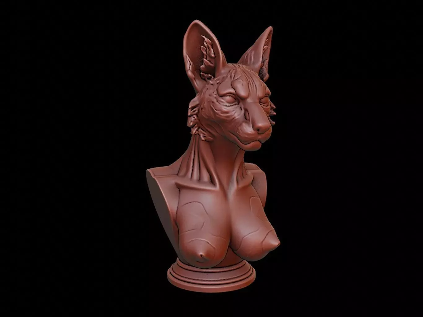 Lynx Animal Bust 3D print model_0