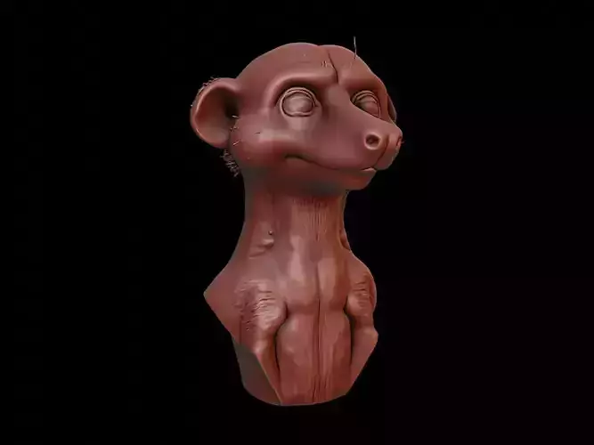 Meerkat Animal Bust 3D print model