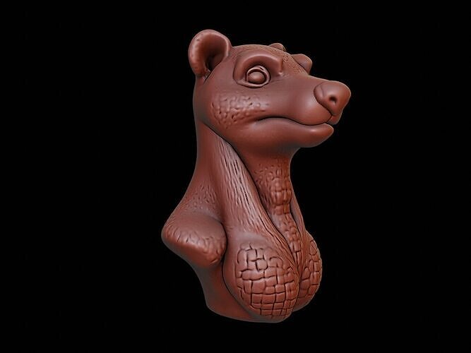 Mongoose Animal Bust 3D print model