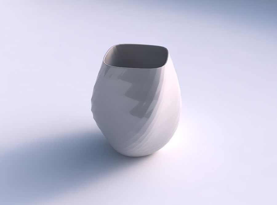 Vase low bulky helix with uniform polygons 3D print model_0