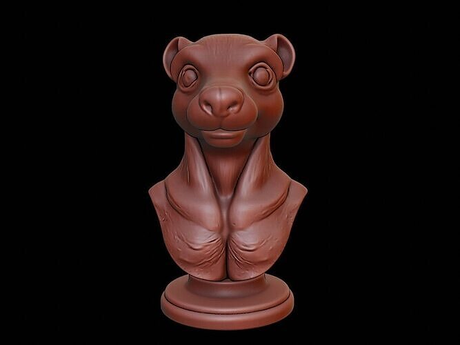 Mongoose Animal Bust 3D print model