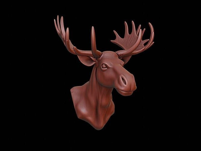 Moose Animal Bust 3D print model