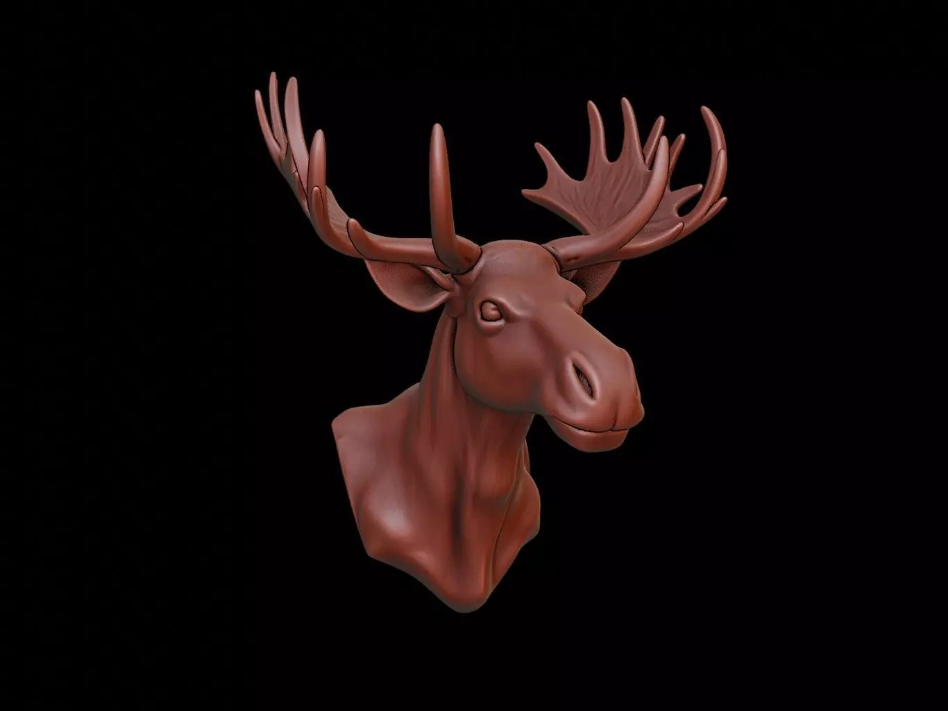 Moose Animal Bust 3D print model_0