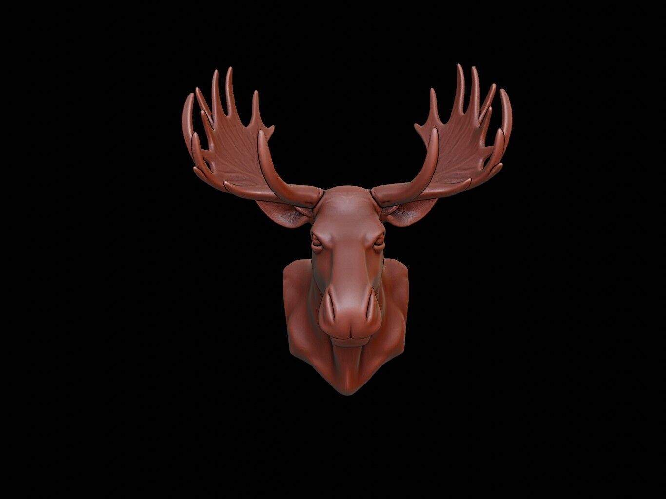 Moose Animal Bust 3D print model_2