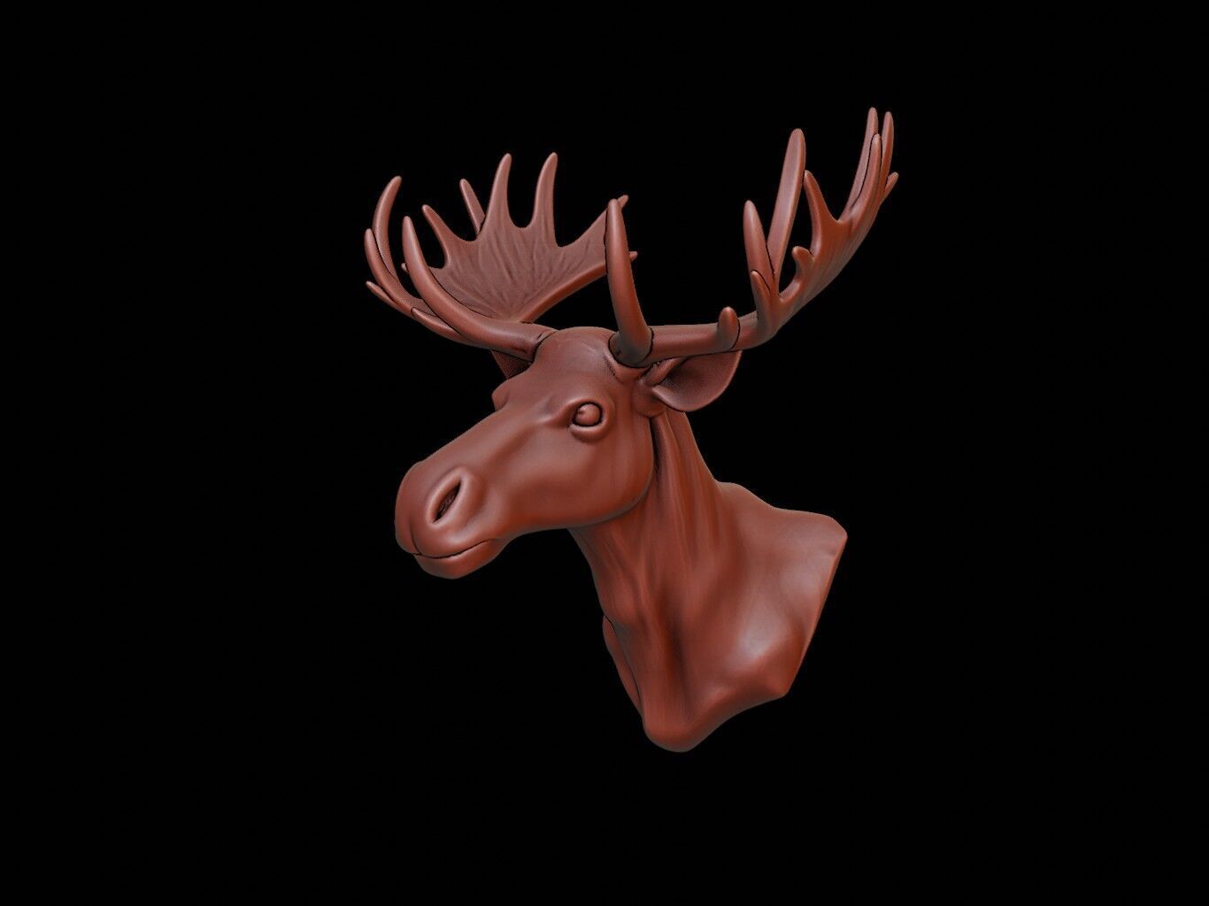 Moose Animal Bust 3D print model_1