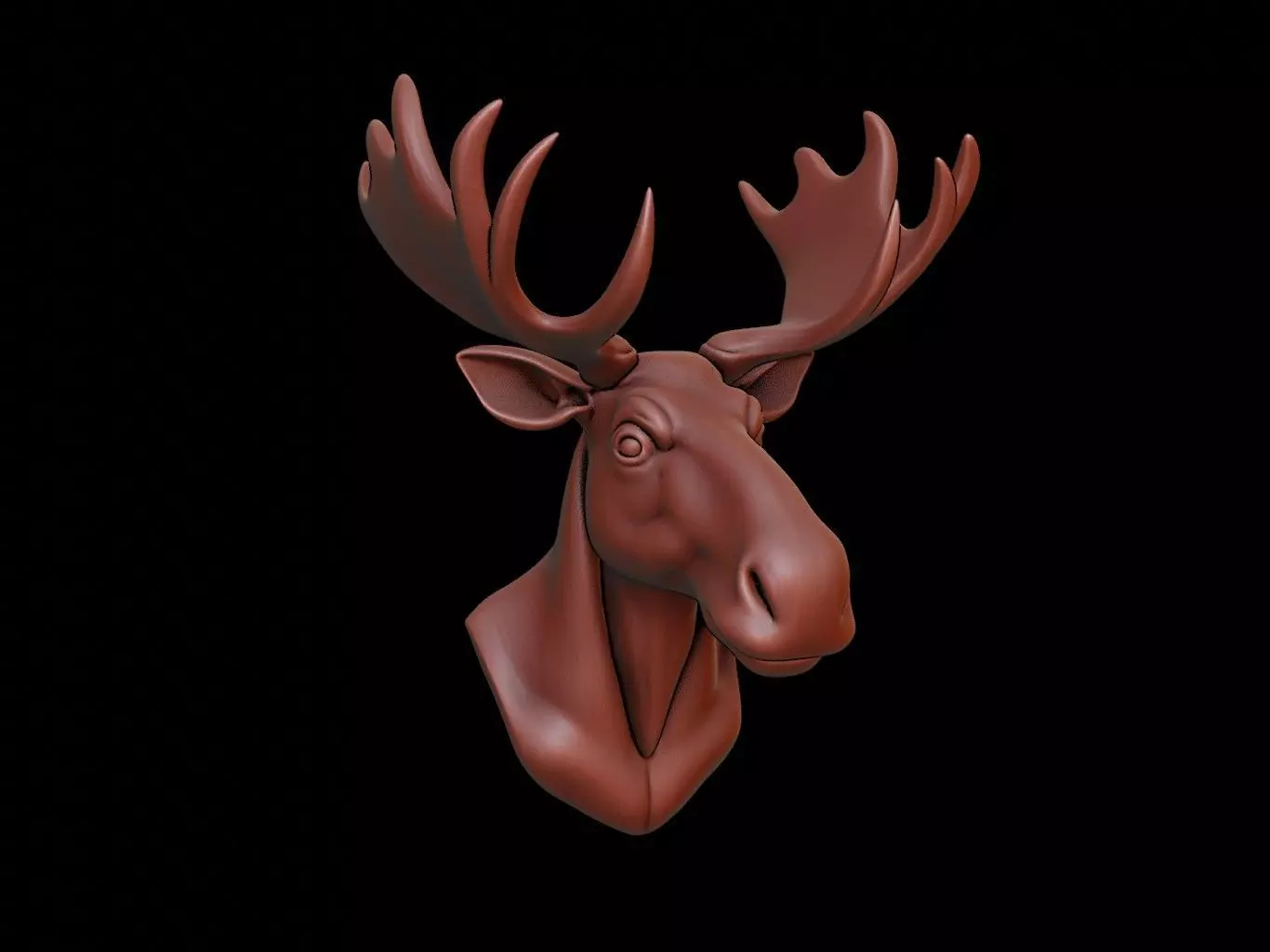 Moose Animal Bust 3D print model_0