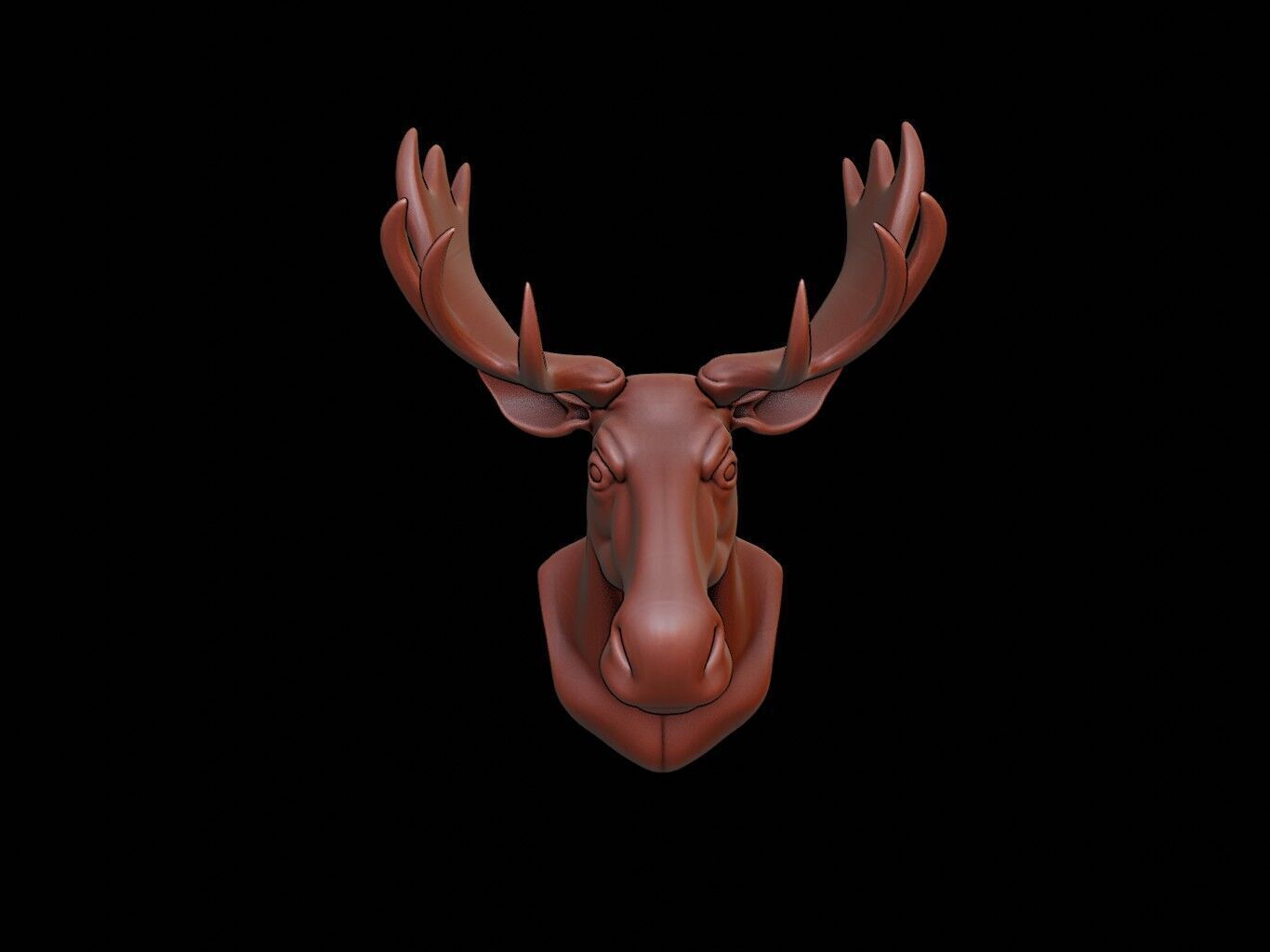 Moose Animal Bust 3D print model_2