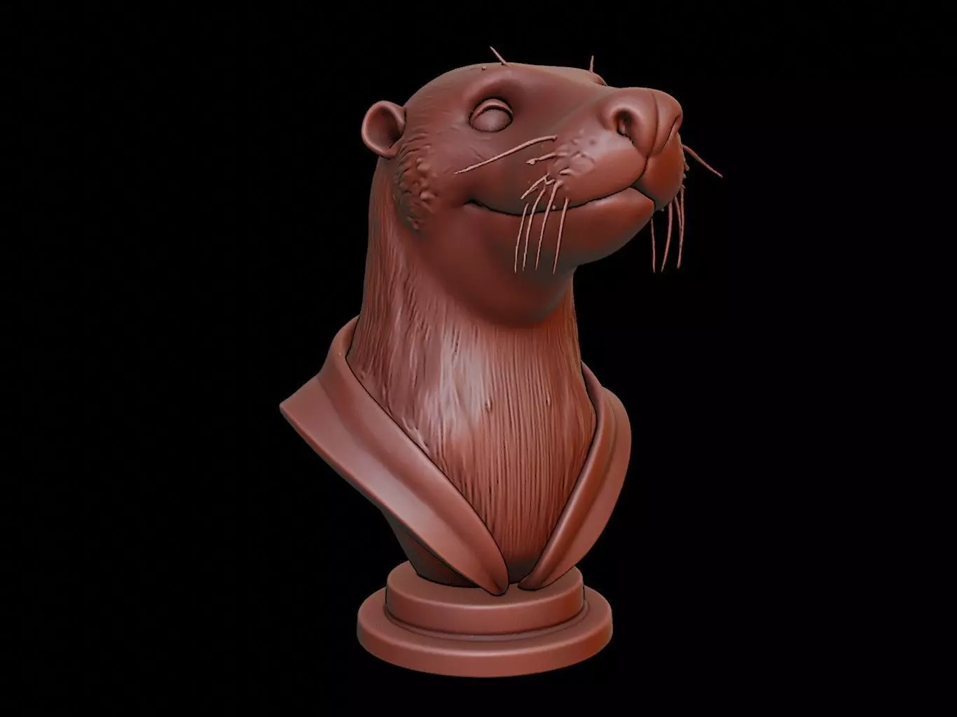 Otter Animal Bust 3D print model_0