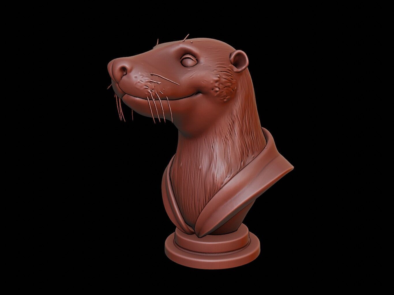 Otter Animal Bust 3D print model_1