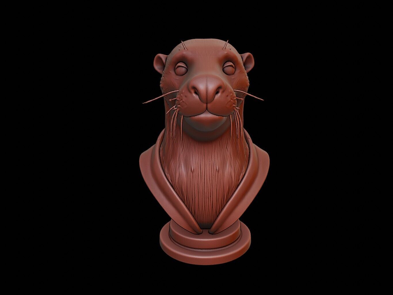 Otter Animal Bust 3D print model_2