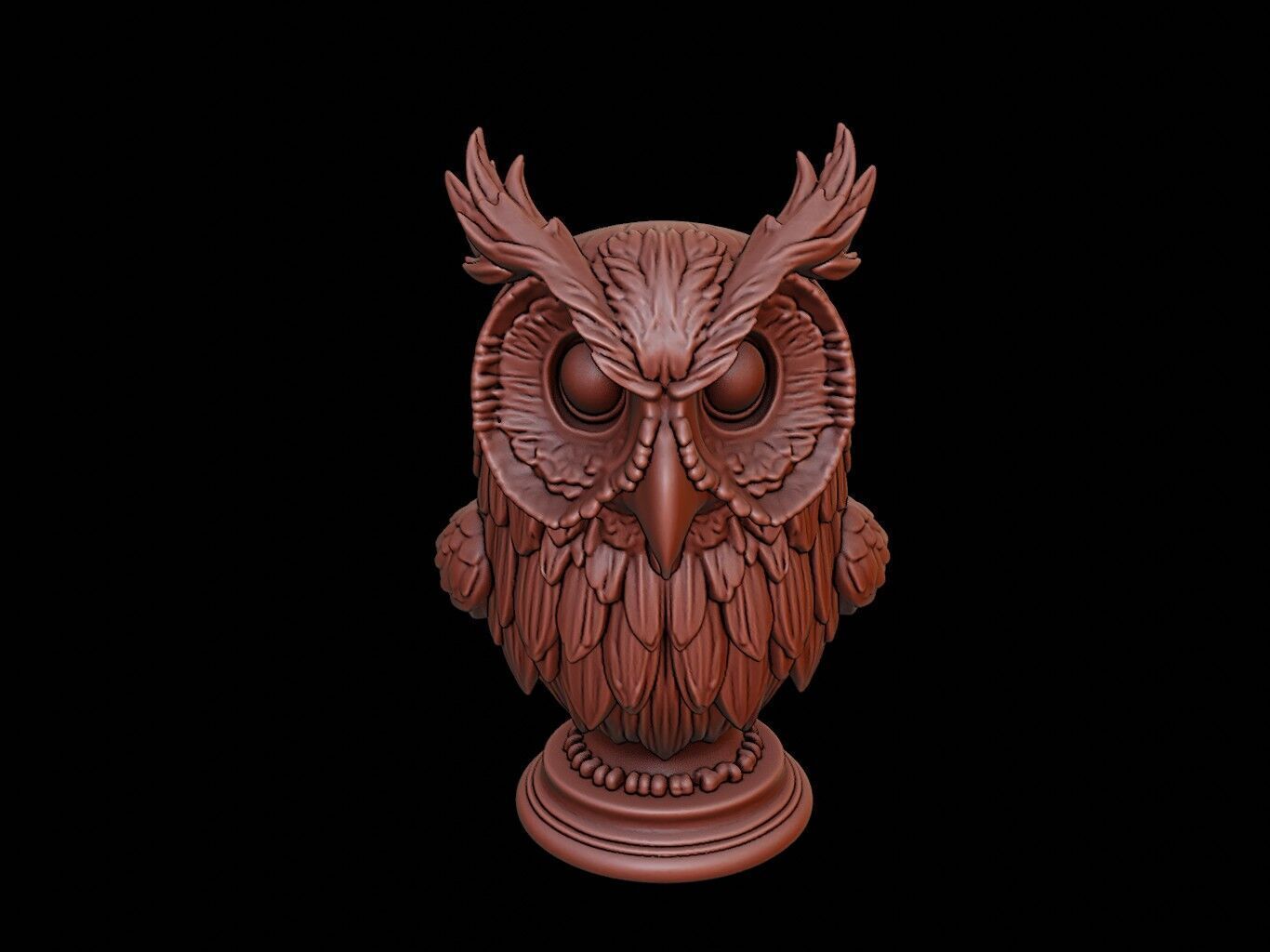 Owl Animal Bust 3D print model_2