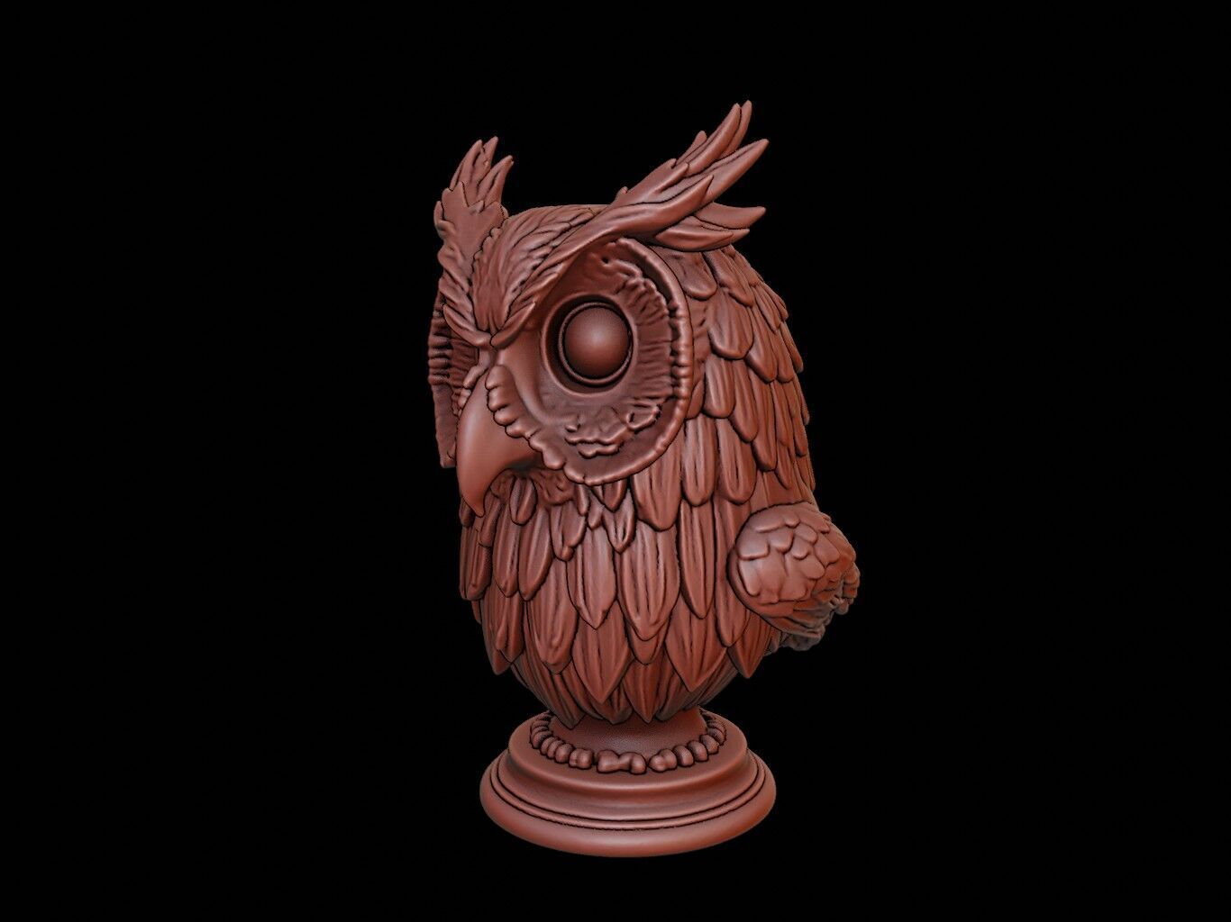 Owl Animal Bust 3D print model_1