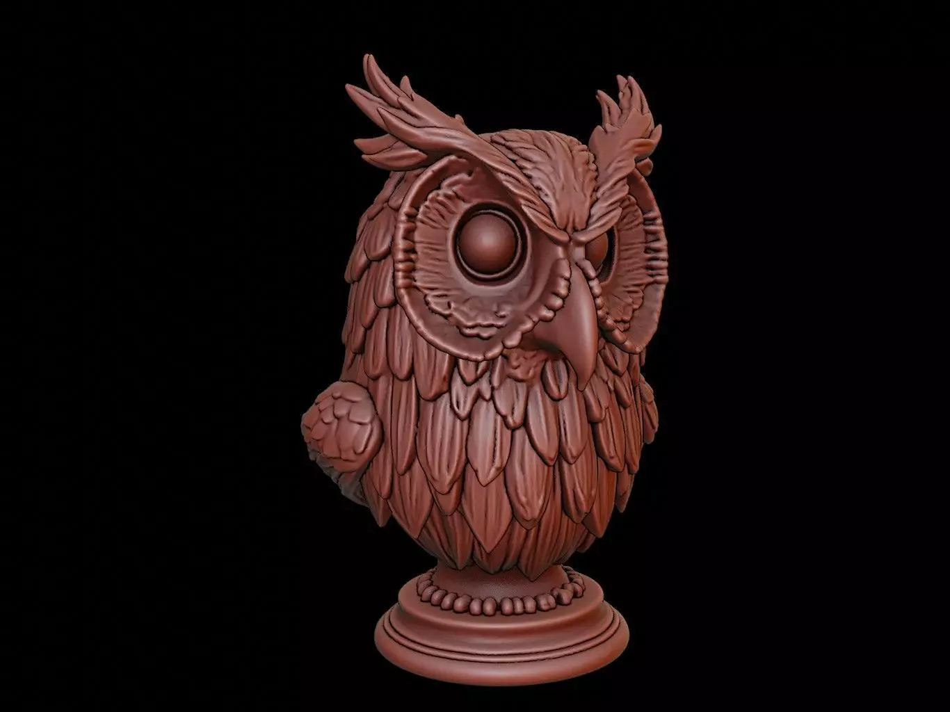 Owl Animal Bust 3D print model_0