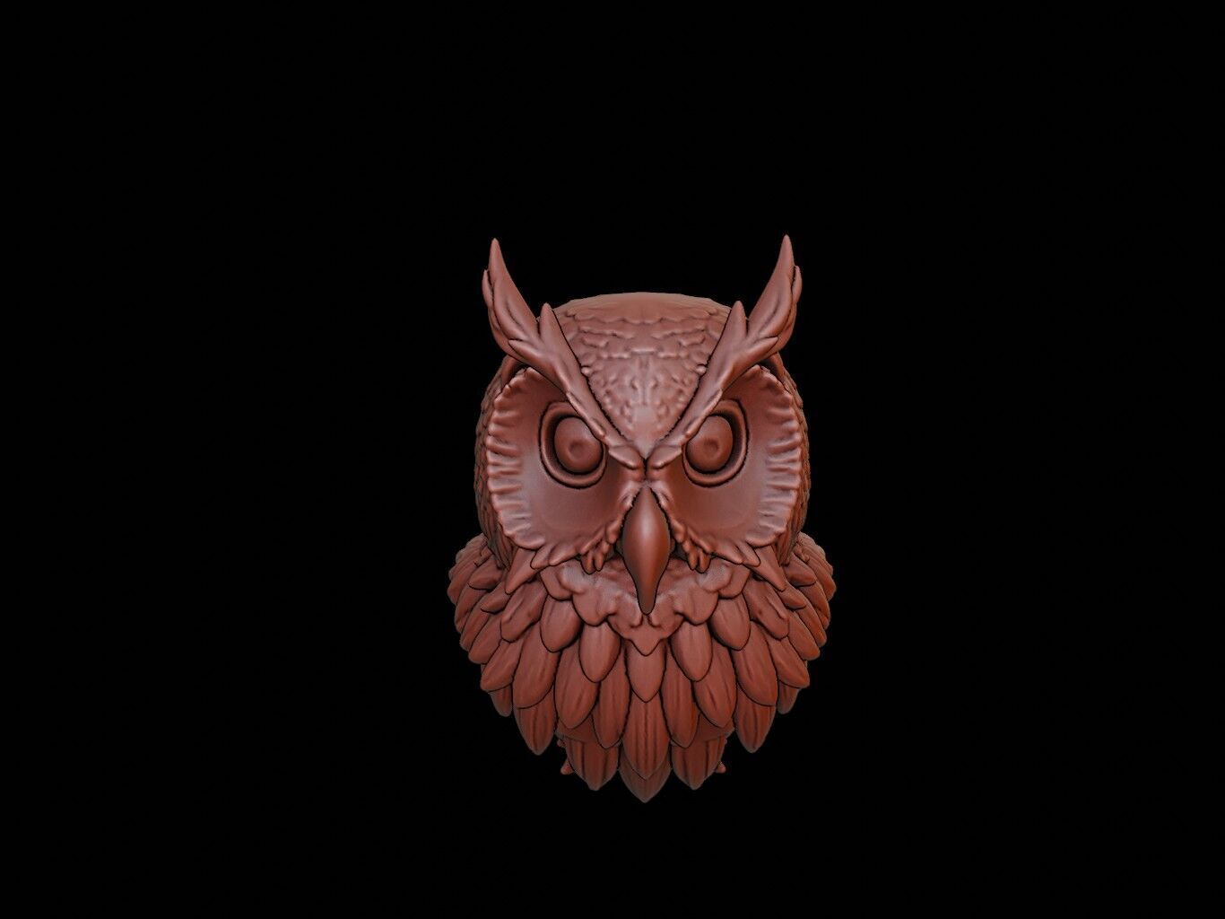 Owl Animal Bust 3D print model_2