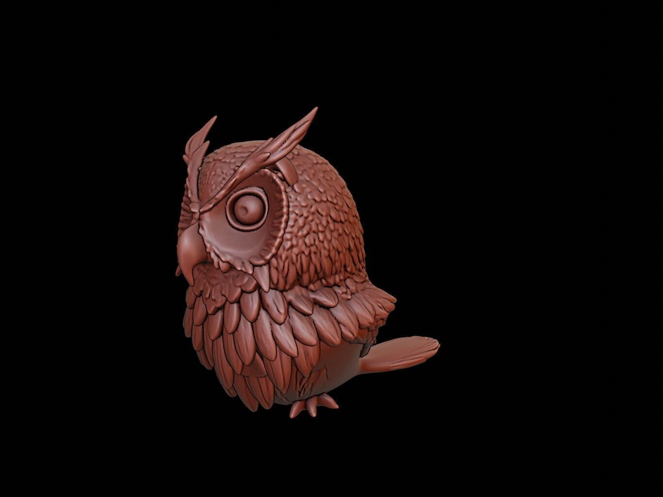 Owl Animal Bust 3D print model_1