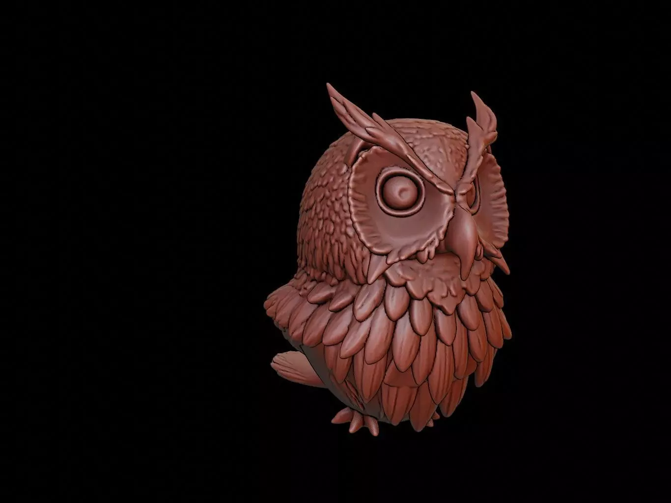 Owl Animal Bust 3D print model_0