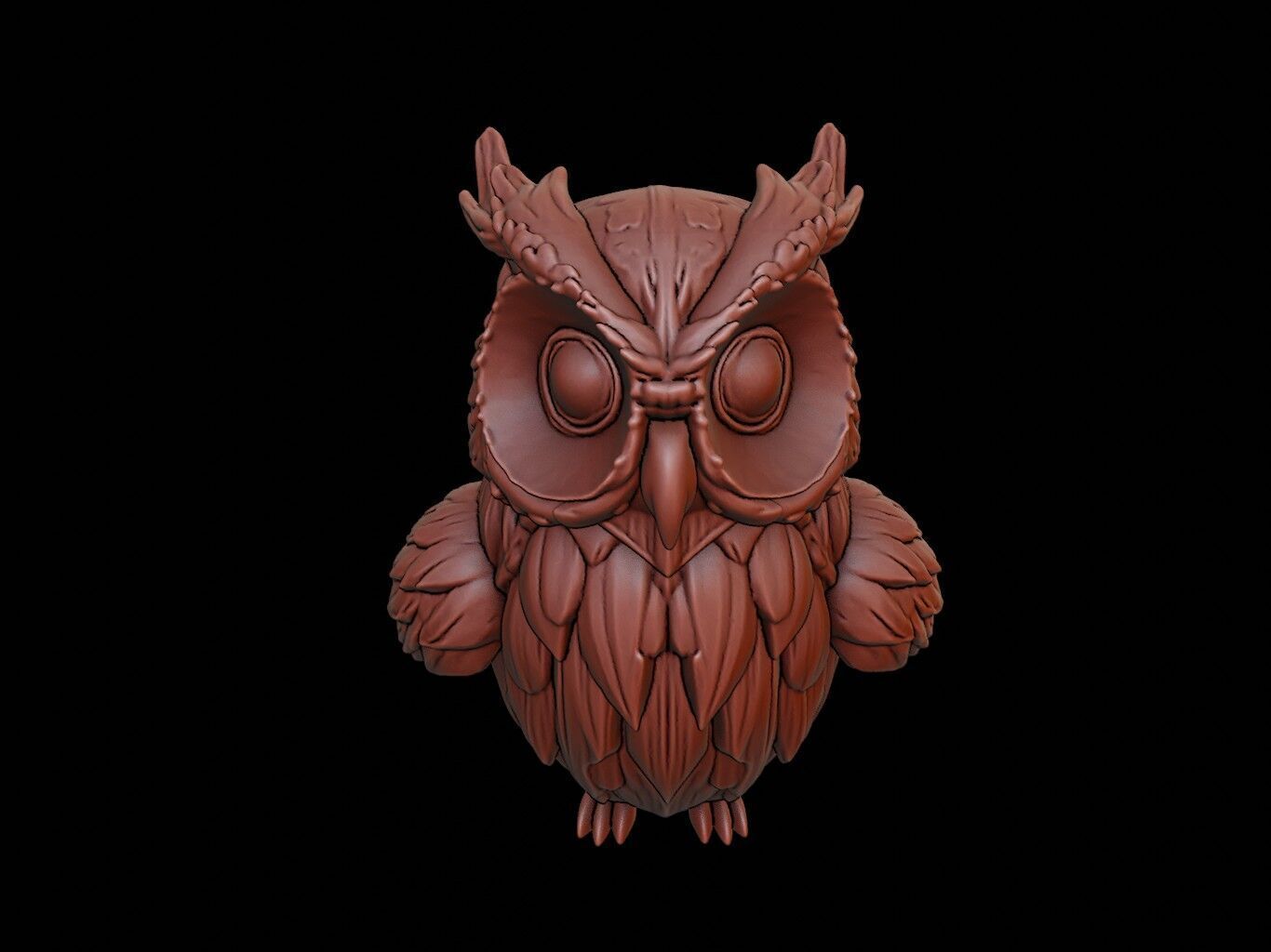 Owl Animal Bust 3D print model_2